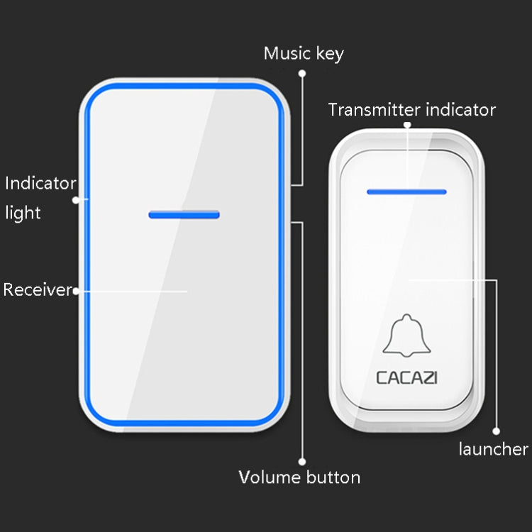 CACAZI A68-2 One to Two Wireless Remote Control Electronic Doorbell Home Smart Digital Wireless Doorbell CACAZI A68-2 One to Two Wireless Remote Control Electronic Doorbell Home Smart Digital Wireless Doorbell